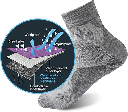 RANDY SUN Waterproof Socks, Unisex Hiking Wading Trail Running Kayaking Crew Socks