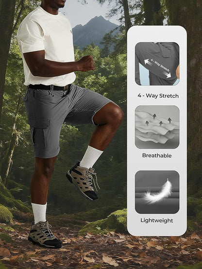 Men's Convertible Hiking Pants Waterproof Quick Dry Zip-Off Lightweight Tactical Multi-Pocket Outdoor Fishing Safari Trousers