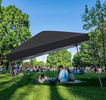 ABCCANOPY Pop Up Canopy - 10x10 Outdoor Patio Portable Canopy Tent Heavy Duty for Backyard and Deck with 4 Sandbags(Dark Black, 10x10)