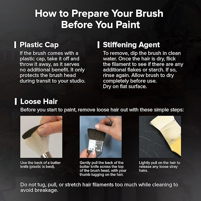 Silver Brush Limited WC-3206S Black Velvet Round Watercolor Brushes, Set of 3 Brushes, Golden Natural Round Size 8, Black Velvet Oval Wash and Dagger Striper Size 3/8 and Size 1/4