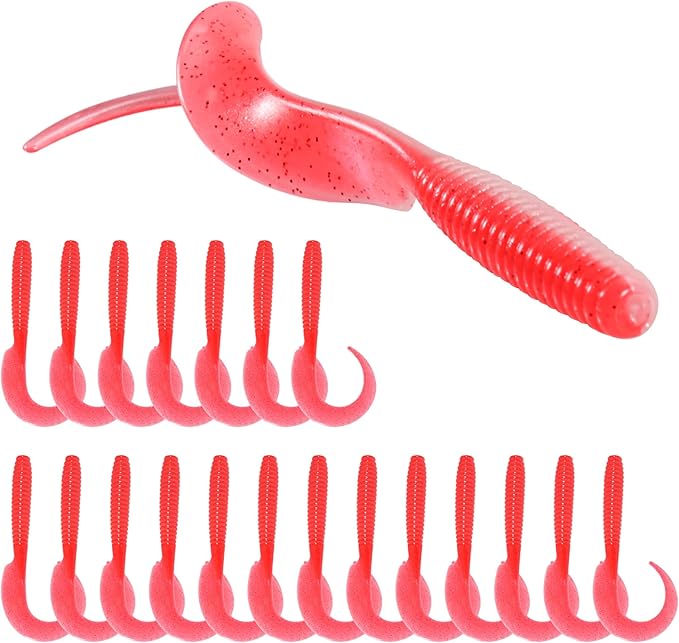 Curly Style Tail Worms Fishing Lures – Realistic Wavy Tail Soft Bait Grub Swimbaits for Saltwater & Freshwater Fishing, Available in 4 Inch & 6 Inch, Perfect for Bass, Trout, Crappie, & More