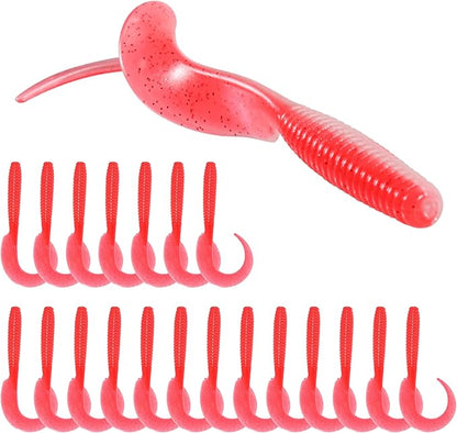 Curly Style Tail Worms Fishing Lures – Realistic Wavy Tail Soft Bait Grub Swimbaits for Saltwater & Freshwater Fishing, Available in 4 Inch & 6 Inch, Perfect for Bass, Trout, Crappie, & More