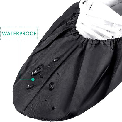 Frienda 16 Pairs Non Slip Reusable Shoe Covers Waterproof Boot Covers for Household Carpet Floor Protection Machine Washable (Large)