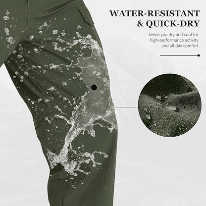 Mens Hiking Pants Convertible Lightweight Quick Dry Zip Off Waterproof Outdoor Travel Fishing Hunting Pants