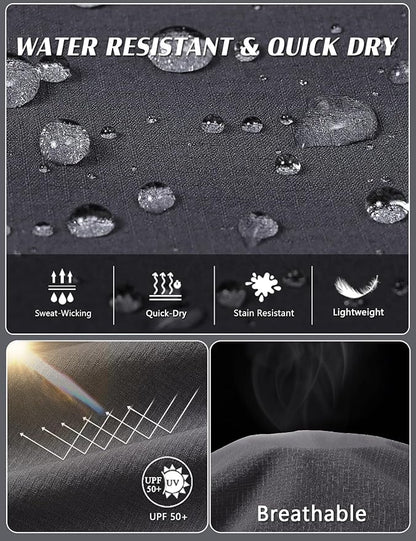 Mens Lightweight Cargo Hiking Patns Outdoor Quick Dry Work Tactical Pants with 6 Pockets Water Resistant Fishing Travel Pants