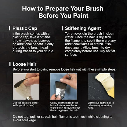 Silver Brush Limited WC-3124ST Black Velvet Voyage Master Travel Set for Watercolor, Gouache, Inks, & Dyes, Set of 4, Sizes 2, 4, 6, and 8 Round Paintbrushes, Short Handle