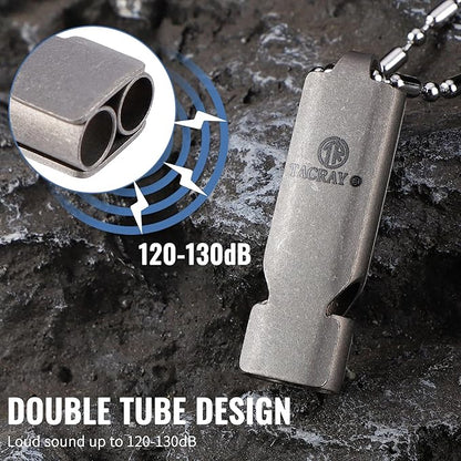 TACRAY Emergency Whistles Lifeguard Safety Whistle with Neck Chain and Keychain for Outdoor Camping Hiking