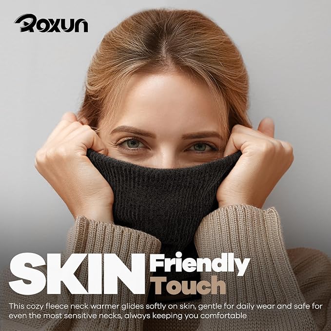 Winter Neck Gaiter, Neck Warmer Cover Ski Gaiters for Men/Women Fleece Thick Elegant Stylish