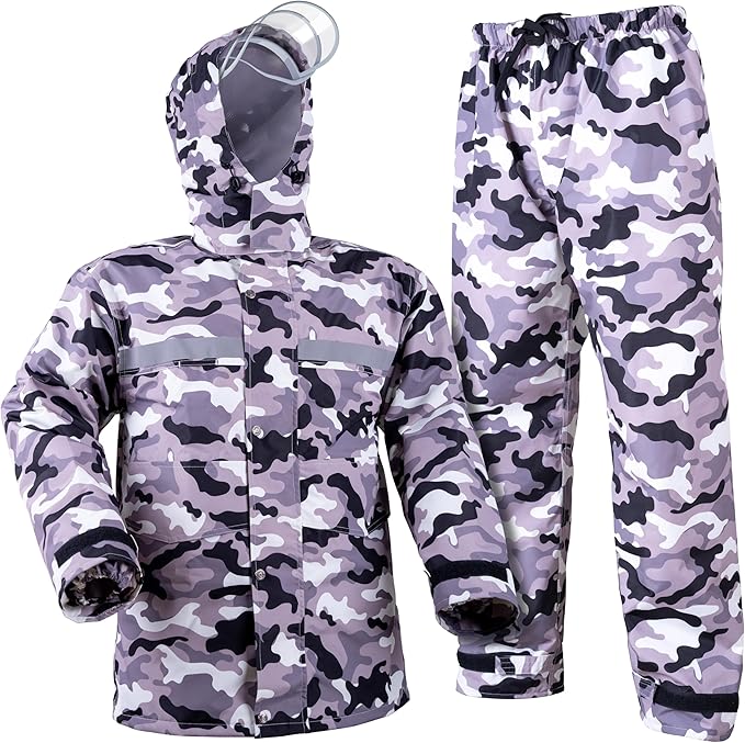 Coralrain Rain Suit Safety Waterproof Rain Jacket and Trouser Suit Raincoat With Hood lining For Men Women Adults Breathable