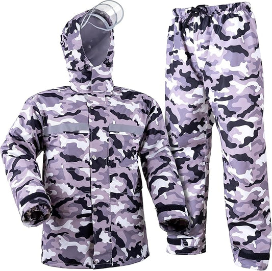Coralrain Rain Suit Safety Waterproof Rain Jacket and Trouser Suit Raincoat With Hood lining For Men Women Adults Breathable