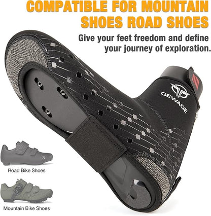 GEWAGE Cycling Shoe Covers -Warm Bike Shoe Covers - Windproof Mountain Road Cycling Overshoes - Cycling Shoe Cover for Men Women