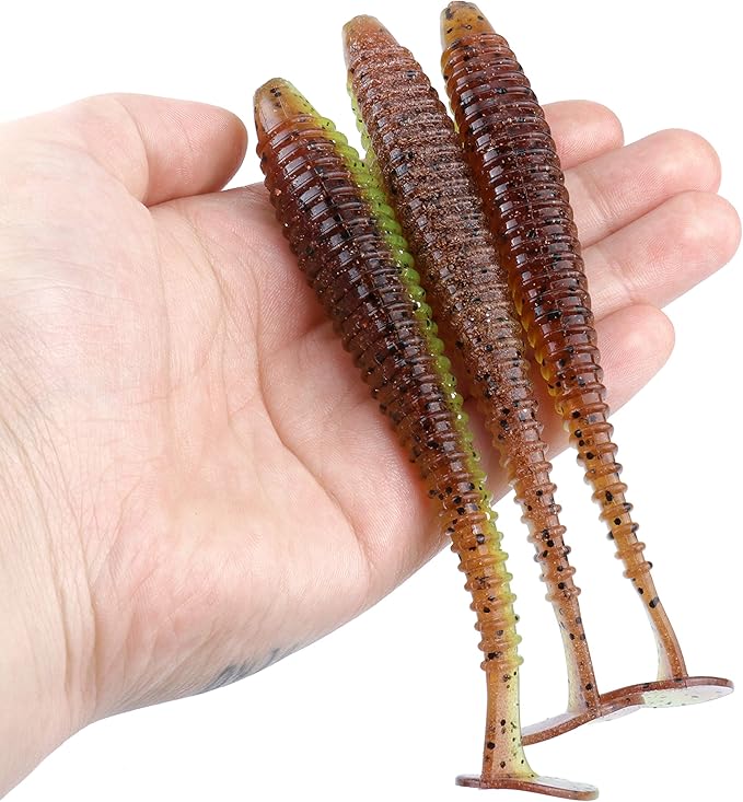 RUNCL Swimbaits Paddle 10/20/30/40PCS, 5/4/3/2 Inchs Paddle Tail, Soft Lure for Trout Crappie Bass, Durable Plastic Bait Swimmer for Saltwater/Freshwater, Fishing Lover's Gift