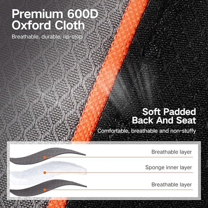 ALPHA CAMP Oversized Folding Camping Chair, Heavy Duty Portable Lawn Chairs with Cooler Bag, Side Pocket & Cup Holder, Folding Chairs for Outside Support 450 LBS