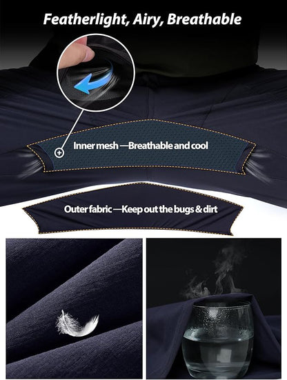 Mens Hiking Pants Lightweight Cargo Work Tactical Nylon Stretch Waterproof Quick Dry Fishing Travel Outdoor 6 Pockets