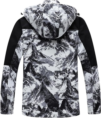 GIISAM Rain Jacket for Men, Mens Waterproof Raincoat Lightweight Rain Jackets Outdoor Rain Coat Windbreaker with Hood