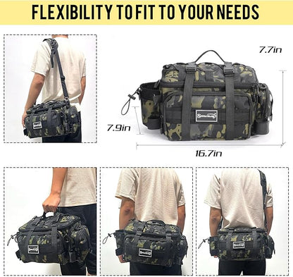 Sougayilang Fishing Tackle Bags - Fishing Tackle Storage Bags for Saltwater or Freshwater Fishing Gear - Padded Shoulder Strap - Tackle Box Bag Fishing Bag(Green)