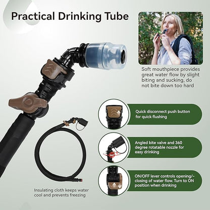 MARCHWAY 2L/2.5L/3L TPU Hydration Bladder, Ultra Durable Water Reservoir Bag with Insulated Tube for Hydration Pack for Cycling, Hiking, Running, Climbing, Biking