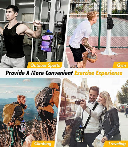 Nuovoware Water Bottle Carrier Bag,25oz/40oz/64oz Bottle Pouch Holder,Adjustable Shoulder Hand Strap 2 Pocket Sling Neoprene Sleeve Sports Accessories for Hiking Travelling Camping