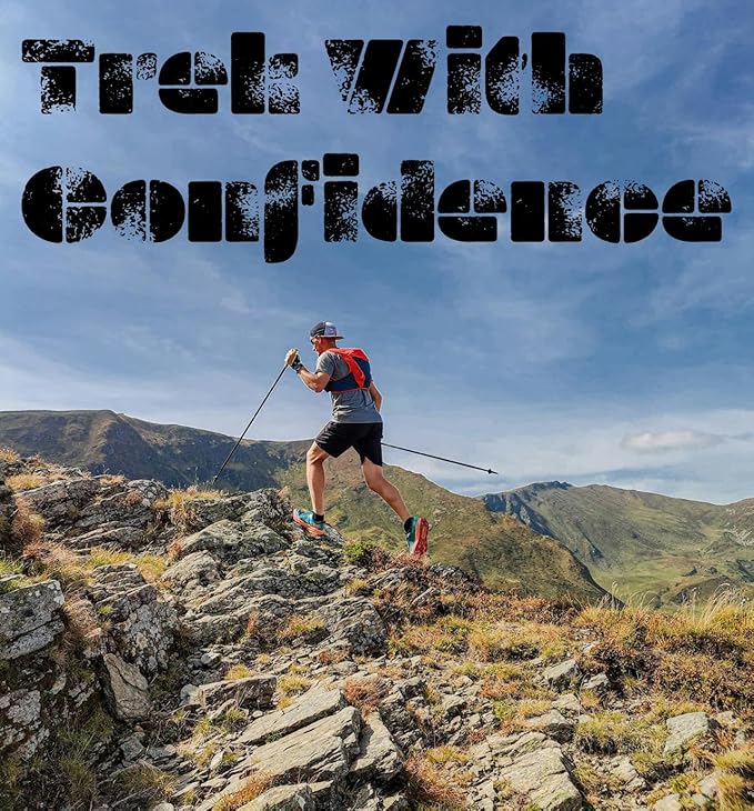 Pike Trail Trekking Poles - Lightweight Carbon Fiber Collapsible Sticks for Walking and Hiking - for Men and Women - Adjustable Height and Retractable Design - Carry Bag and Attachments Included