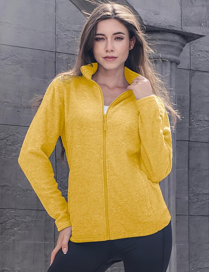 MAGCOMSEN Fleece Jacket Women Zip UP Lightweight Soft Polar Warm Winter Jackets for Women with Pockets Outdoor Hiking