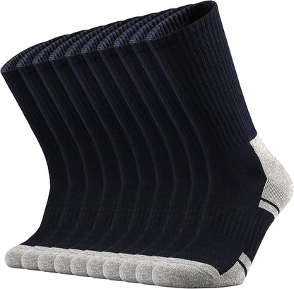 Ortis Men's Cotton Cushion Crew Socks Moisture Wicking Breathable Thick Warm Thermal for Athletic Heavy Duty Work Boot