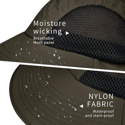 Sun Hat for Men Women with Neck Flap,UPF 50+ UV Protective Hiking Fishing Hats,Wide Brim Sun Hat for Women&Men