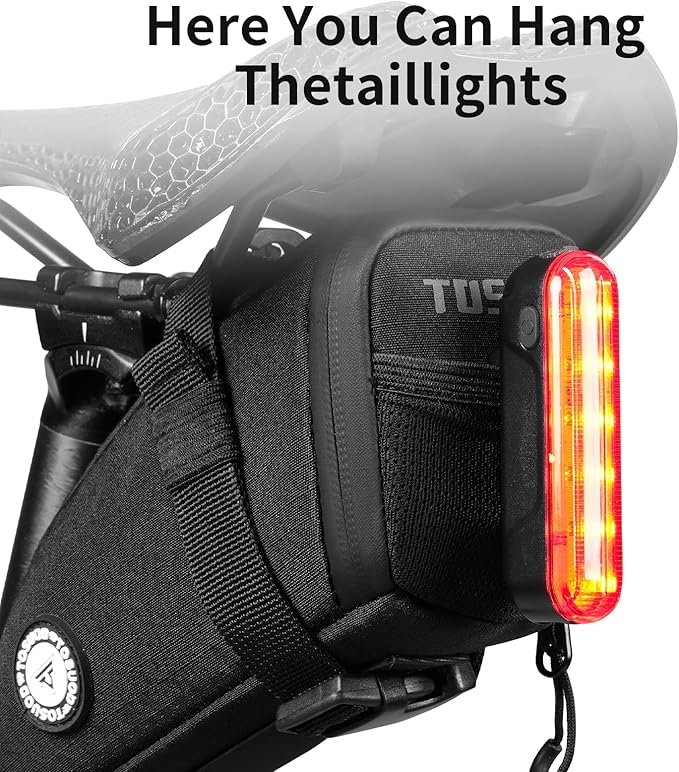 Waterproof Bike Saddle Bag | 1.2L Under-Seat Pack with Taillight Mount & Tool-Free Straps