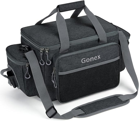 Gonex Fishing Tackle Bags for Saltwater & Freshwater, Fishing Gear Storage Bag with Water Resistant Bottom Suitable for 3600 3700 Size Tackle Box