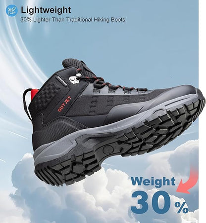Men's Waterproof Hiking Boots Lightweight Breathable All-Terrain Outdoor Ankle Boots Trekking Hiking Shoes