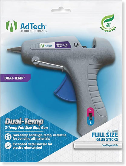 AdTech 0453 2-Temp Dual Temperature Hot Glue Gun Full Size, Light Gray