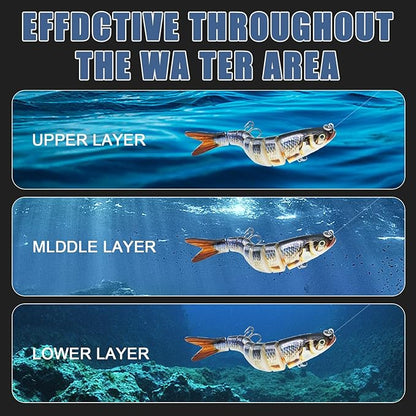 Fishing Lures for Bass Trout Topwater Multi Jointed Swimbaits Slow Sinking Bionic Swimming Lures Bass Freshwater Saltwater Bass Lifelike Fishing Lures Kit