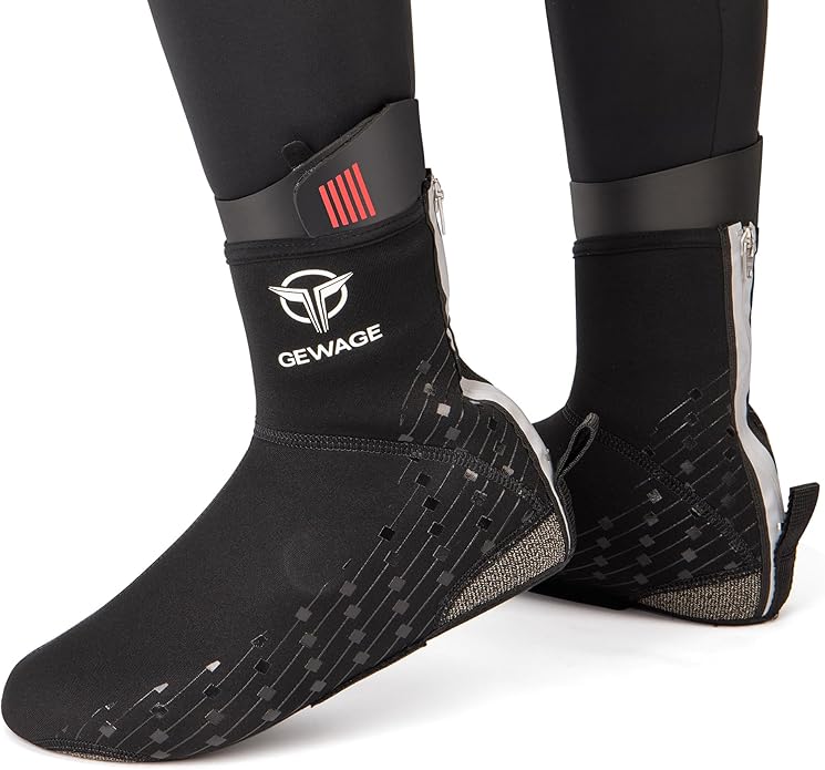 GEWAGE Cycling Shoe Covers -Warm Bike Shoe Covers - Windproof Mountain Road Cycling Overshoes - Cycling Shoe Cover for Men Women