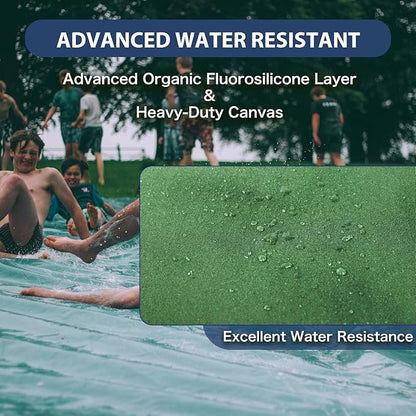 10’x10’ Canvas Tarps Heavy Duty Waterproof Tarpaulins with Aluminum Grommets,UV Resistant, 22Mil Multipurpose Drop Cloth, 14oz Durable Cover Sheet for Outdoor and Indoor Use with Ropes.