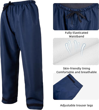 Coralrain Rain Suit Safety Waterproof Rain Jacket and Trouser Suit Raincoat With Hood lining For Men Women Adults Breathable