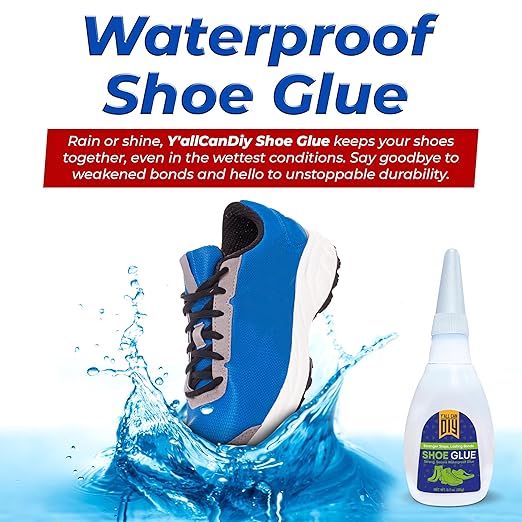 Y’allCanDiy Super Glue for Shoe. Heavy Duty Shoe Adhesive for Shoe Sole Repair and Applicable as Waterproof Boot Shoe Repair Glue. Cyanoacrylate Based CA Glue for Rubber Soles