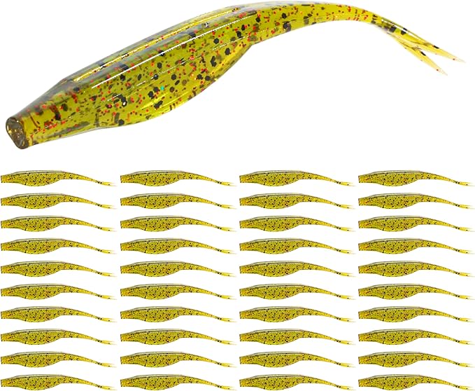 Forked Tail Soft Baits- Realistic Jerk Bait & Fluke Action Soft Lures for Bass, Trout & Crappie - Versatile Freshwater & Saltwater Fishing Bait (2.75"-5")