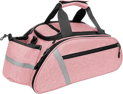 MOSISO Bike Rack Bag, Waterproof Bicycle Trunk Pannier Rear Seat Handbag Cycling Bike Carrier Reflective Backseat Cargo Storage Luggage Saddle Shoulder Bag with Water Bottle Holder&Handle