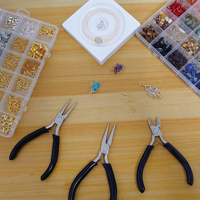 Jewelry Pliers Set, 10 PCS Professional Pliers for Jewelry Making, Repair and Wire Wrapping