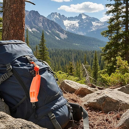 2-Pack Whistle Emergency Safety with Lanyards - High Decibel Survival Whistle for Life Jackets, Boating, Kayaking, Hiking, Hunting & Rescue