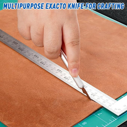 DIYSELF 100 Pack Exacto Knife Blades #16, Hobby Knife Blade Refills for Precision Cutting, 16 Exacto Blades Replacement, High Carbon Steel, Precision Craft Knives Blade for Scrapbooking, Stencil (#16)