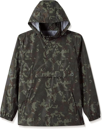 Outdoor Ventures Men's Rain Jacket Waterproof Lightweight Packable Rain Pullover for Hiking Golf Running