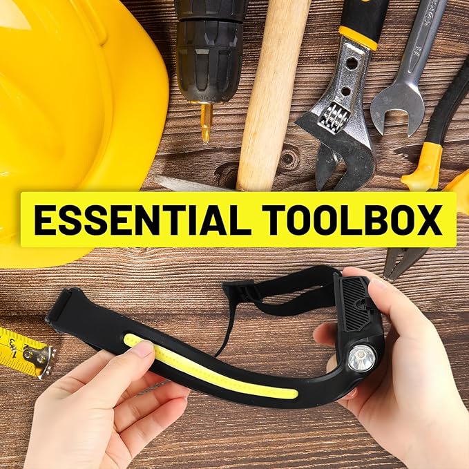 Headlamp 1PCS, 230° Wide Beam Head Lamp, Motion Sensor LED Headlamp Rechargeable, 5 Mode Headlight Flashlight for Camping Fishing Hiking Gear, Bright, and Ideal for Hard Hats and Forehead Use!