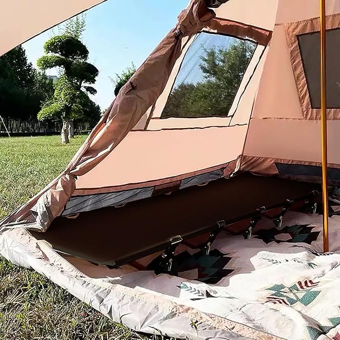 Ultralight Folding Camping Tent Cot, Portable Compact cots for Adults Outdoor Travel, Base Camp, Hiking, Mountaineering, Lightweight Backpacking cot, Oxford Cloth Bed Black Red