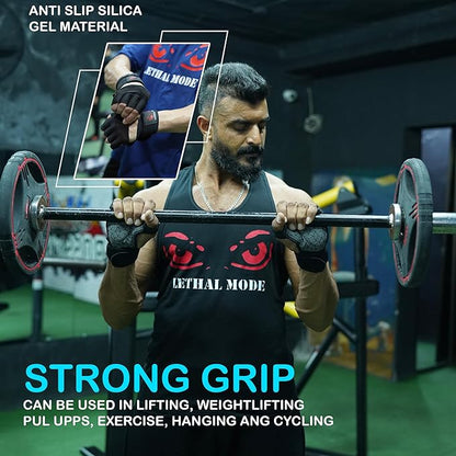 Workout Gloves for Men & Women – Fingerless Weight Lifting Gloves with Wrist Support for Gym, Crossfit, and Exercise – Durable Grip for Weightlifting, Cycling & Training