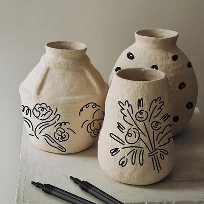 ARTISTRO 12 Black Acrylic Paint Markers - Medium Point Paint Pens for Rock, Fabric, Wood, Glass, Ceramic, Black Paper, Scrapbooking Crafts, Card Making, DIY Photo Album