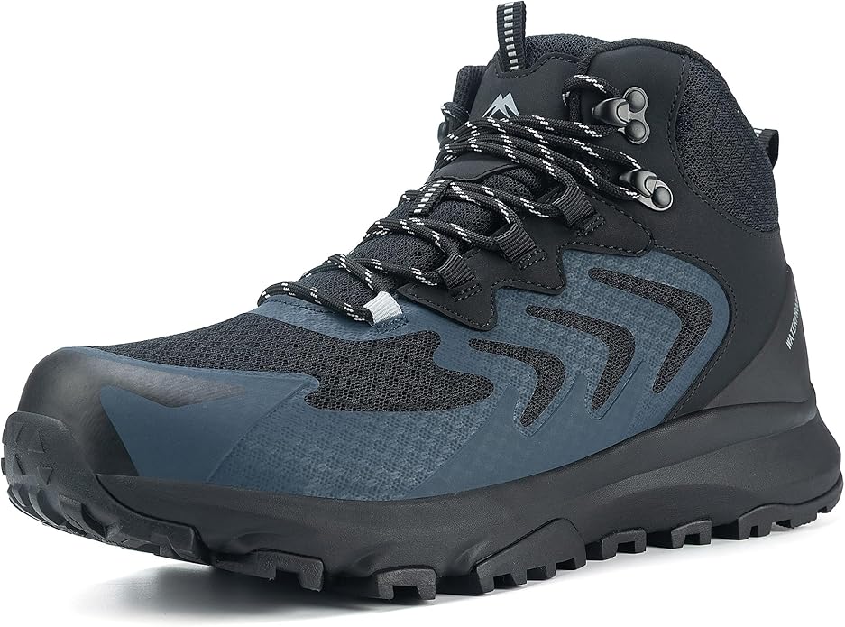 Men's Waterproof Hiking Boots Lightweight Comfortable Breathable Outdoor All-Terrain Trekking Ankle Boots