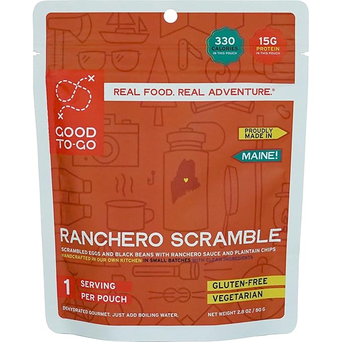 GOOD TO-GO Ranchero Scramble (Single Serving) | Camping & Backpacking Food | Just Add Water Backpacking Meals | Good To-Go Dehydrated Meals Taste Better Than Freeze Dried Food