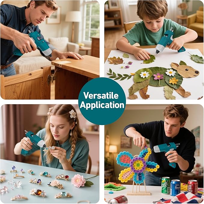 20W Cordless Hot Glue Gun with Type-C Charger,Fast Heating Mini Glue Gun and Sticks Set with 30 PCS Glue Sticks for DIY&Arts&Crafts,Home Repair