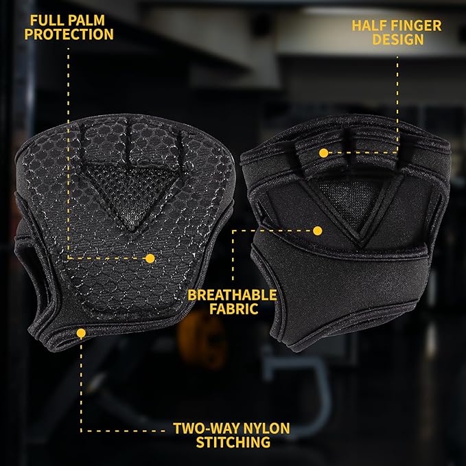 Gym Gloves for Men Women, Padded Weightlifting Wrist Wrap Workout Exercise Glove