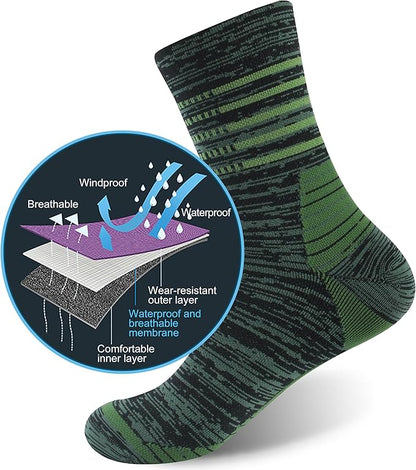 RANDY SUN Waterproof Socks, Unisex Hiking Wading Trail Running Kayaking Crew Socks